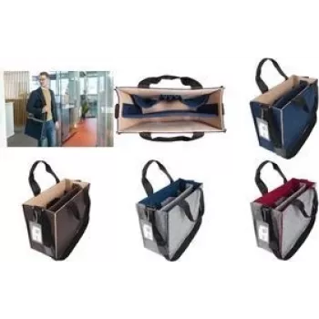 Notebook Bag sigel Desk Sharing Bag Bicolor M Brown/Beige for 15.4-inch laptops