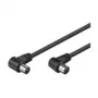 Wentronic Goobay Antenna Angled Connection Cable, Black, 1.5 m - IEC/Coax Plug 90° IEC/Koax-Socket 90° (11525)