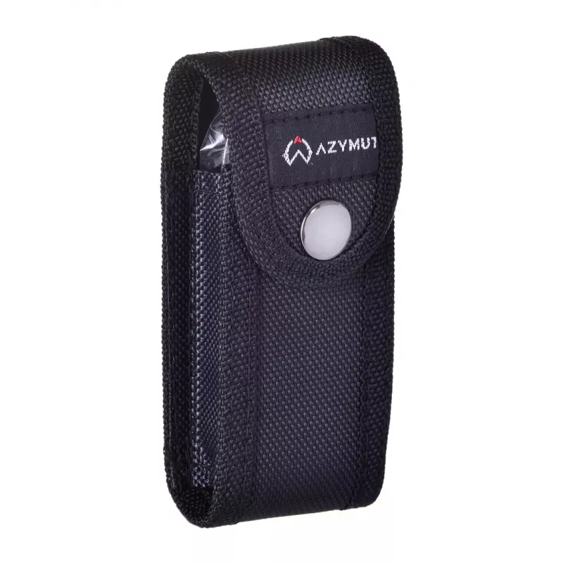 Pocket knife AZYMUT HK20018 — full-size multi-tool, 9 tools, 420J2/3CR13 stainless steel, folded 11 cm, 146 g, leather holster, key ring