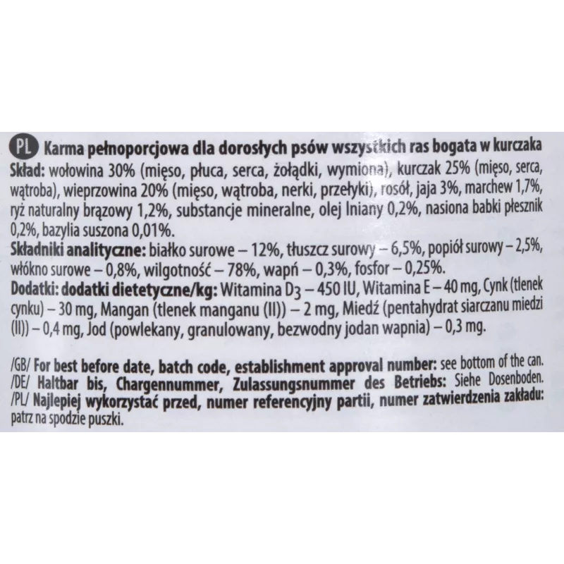 Dolina Noteci Premium Rich in Chicken Wet Dog Food, 400 g