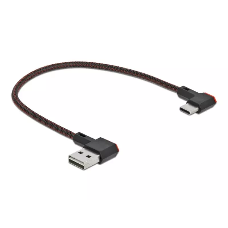 USB Cable DeLOCK EASY-USB 2.0 Type-A male to Type-C male angled 0.2m black