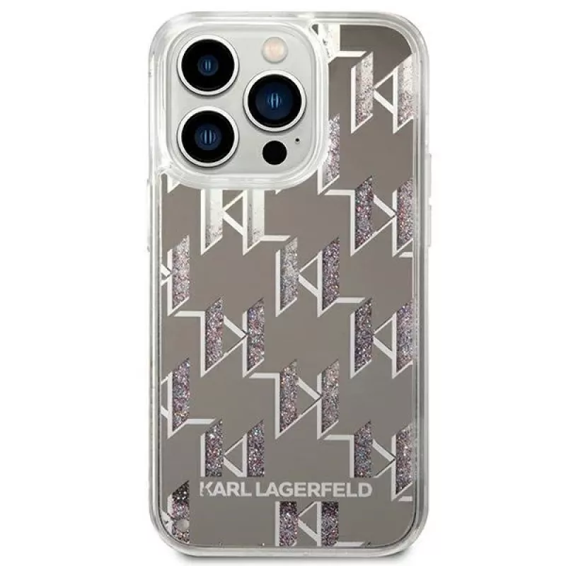 Karl Lagerfeld KLHCP14XLMNMS iPhone 14 Pro Max 6.7 hardcase silver / silver Liquid Glitter Monogram