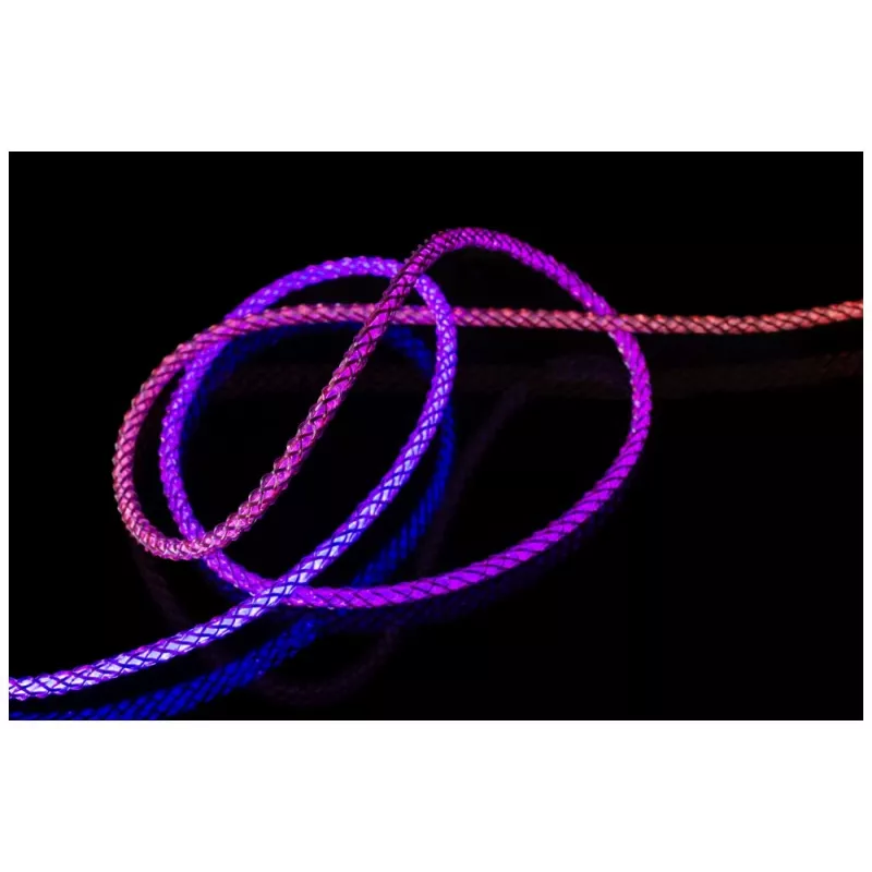 USB-C to USB-C charging cable FIXED FIXDLED-CC-RA with PD support and fixed length, integrated rainbow LED