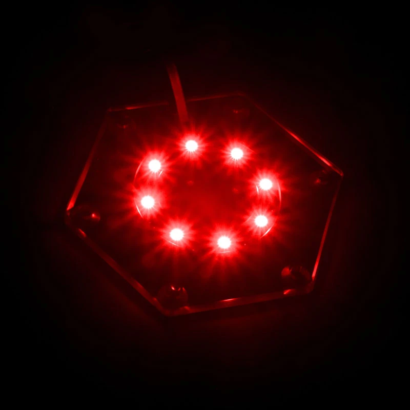 Mounting kit BitsPower Hexagon BP-WTHU-RGB — acrylic transparent, 91.4×80×6.5 mm