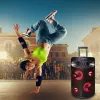 Portable Bluetooth karaoke speaker MANTA SPK0803B140 140W, battery-powered, MIC/USB/microSD, FM, equalizer, wheels