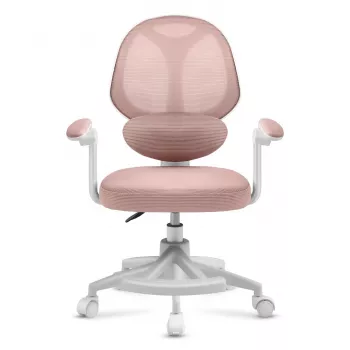 Children's swivel chair mark adler Junior 4.5 Pink — mesh back, foam seat, adjustable height 40–50 cm, armrests, lumbar support, castor wheels (Open Box)
