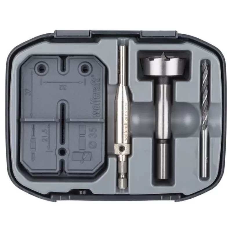 Hinge drill bit set wolfcraft GmbH 4656000 3 pcs suitable for wood