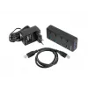 USB hub NATEC MANTIS USB 2.0 Type-B — 4x USB 3.2 Gen 1 Type-A ports, black, 0.8 m cable, AC adapter, power switch