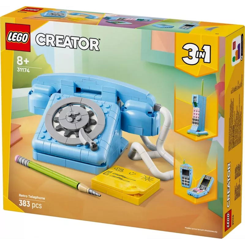 Construction toy LEGO Creator 3-in-1 31174 Retro Telephone set, 383 pieces, 8+ years, 70×110×150 mm
