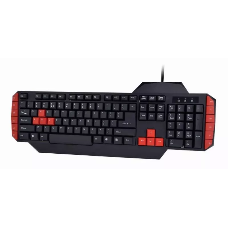 Gaming keyboard GEMBIRD GGS-UMG4-02 104-key full-size USB QWERTY US English with mouse, black