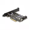 PCI Express x4 card DELOCK 90345 with 2 external USB Type-C ports