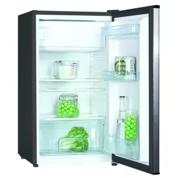 Freestanding refrigerator MPM 112-CJ-16/AA — 82 L total, 69 L fridge, 11 L freezer, grey, 480×500×840 mm, reversible door, E class