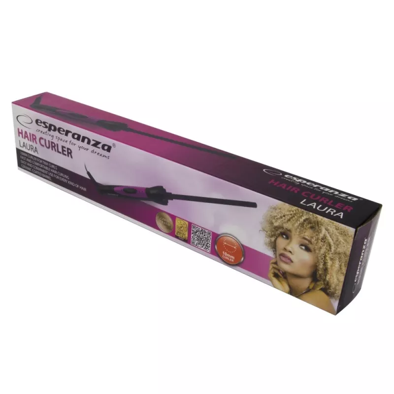 Hair styler Esperanza EBL014 ceramic coating, 25 W, max 180°C, 1.8 m cord, black