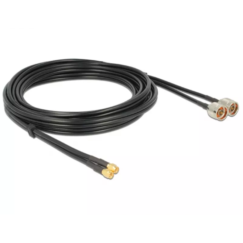 Coaxial Cable DeLOCK 89467 RG-58 5m 2xN plug 2xSMA plug Black