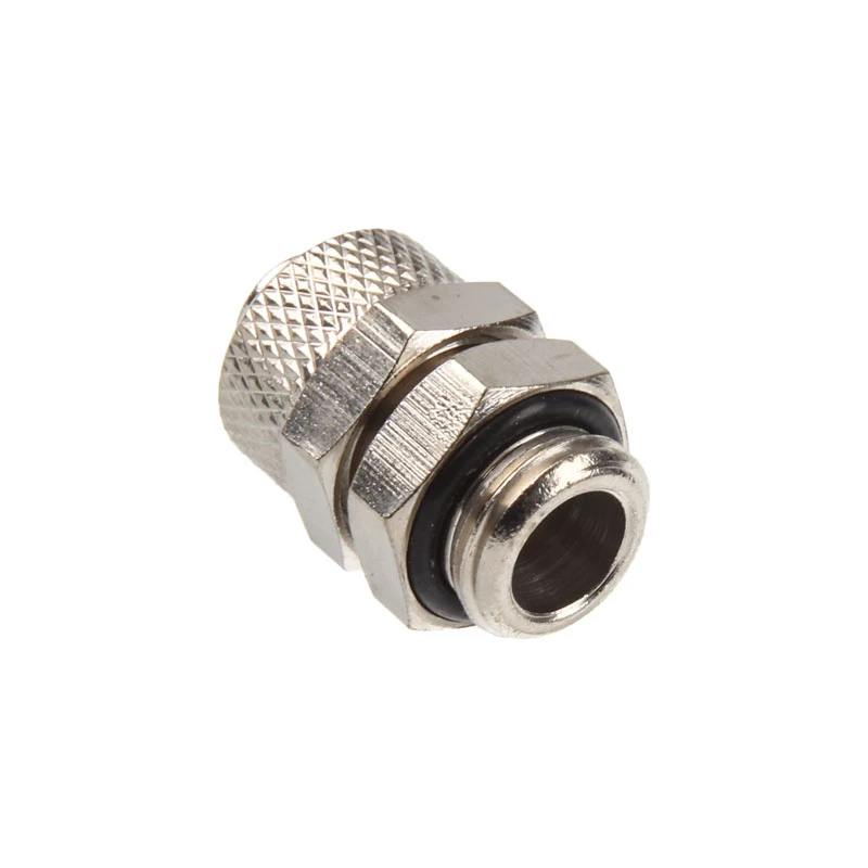 Straight Fitting G1/4 Inch to 10/8mm - Shiny Silver