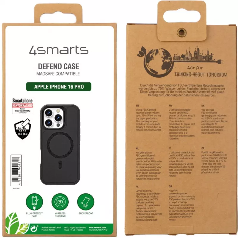 Cover 4smarts 541180 for iPhone 16 Pro 16 cm Black