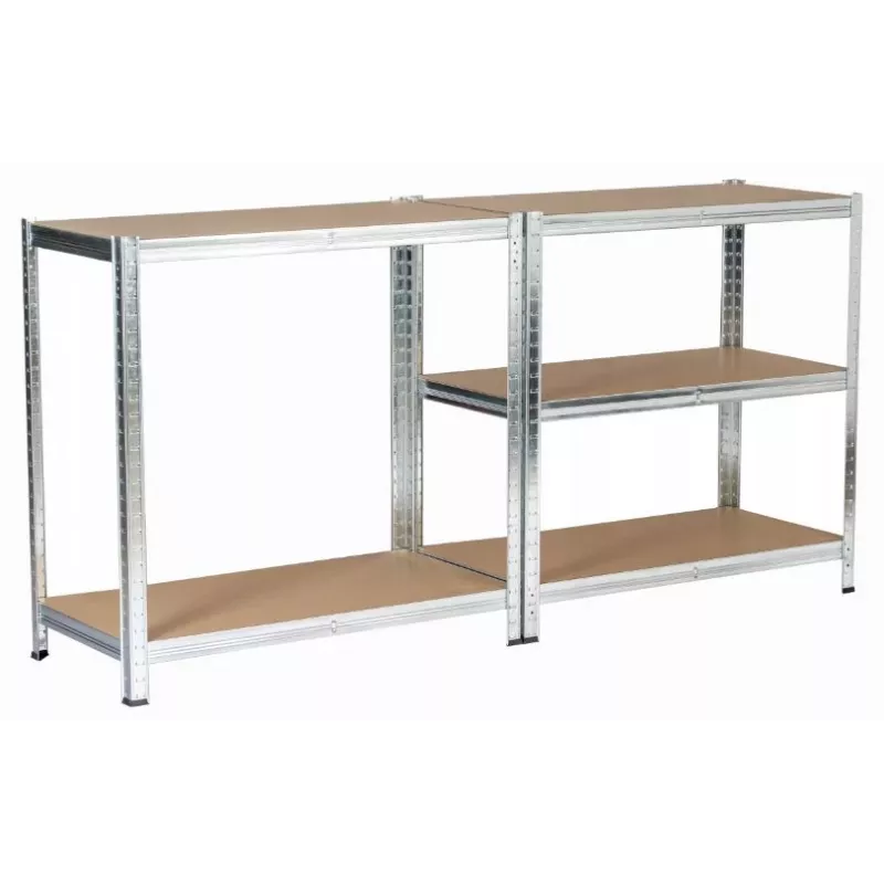 Metal Storage Shelving Unit Silver 205X120X45CM