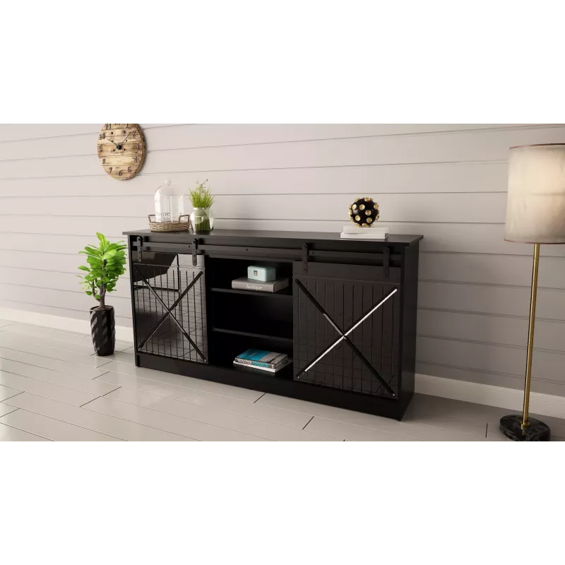 Chest of drawers 160x80x35 GRANERO black/black gloss