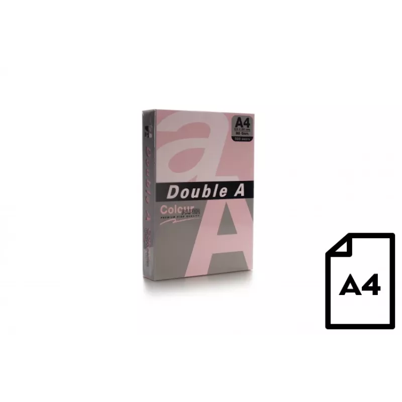 Colour paper Double A, 80g, A4, 500 sheets, Pink