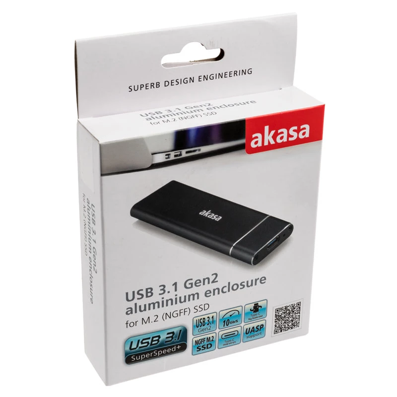 SSD enclosure Akasa AK-ENU3M2-02 Black M.2