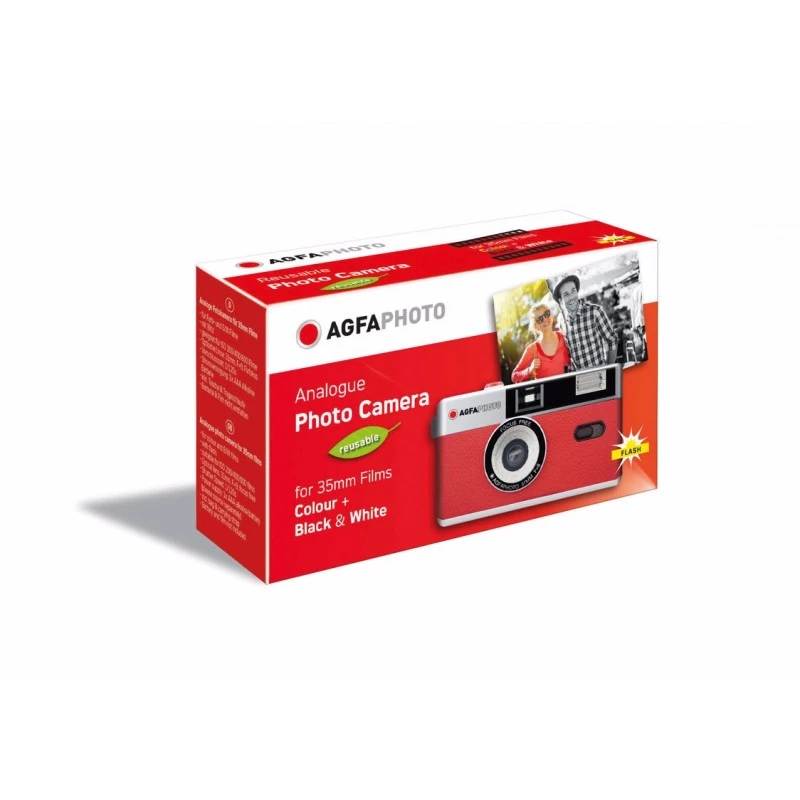 AgfaPhoto 603001 Film Camera Compact Film Camera 35 mm Red - Silver (603001)