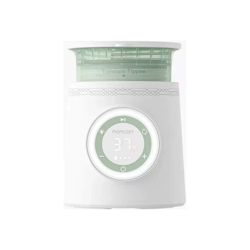 Bottle warmer Momcozy MW003-WH12BA-A — battery 80W, touch control, green/transparent/white