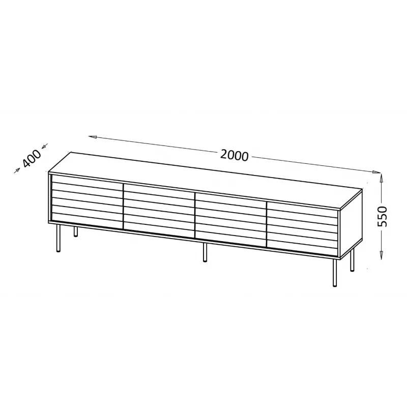 Cama CORTINA 4D TV cabinet 200x40x55 black