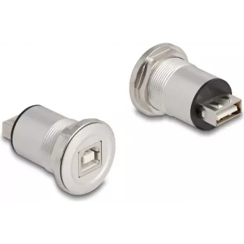 DeLOCK 88194 Socket Outlet Type B + USB Type A Black Silver