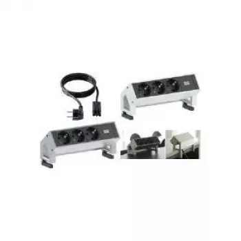 Power extension Bachmann DESK 2 0.2m 3 AC outlets Black White