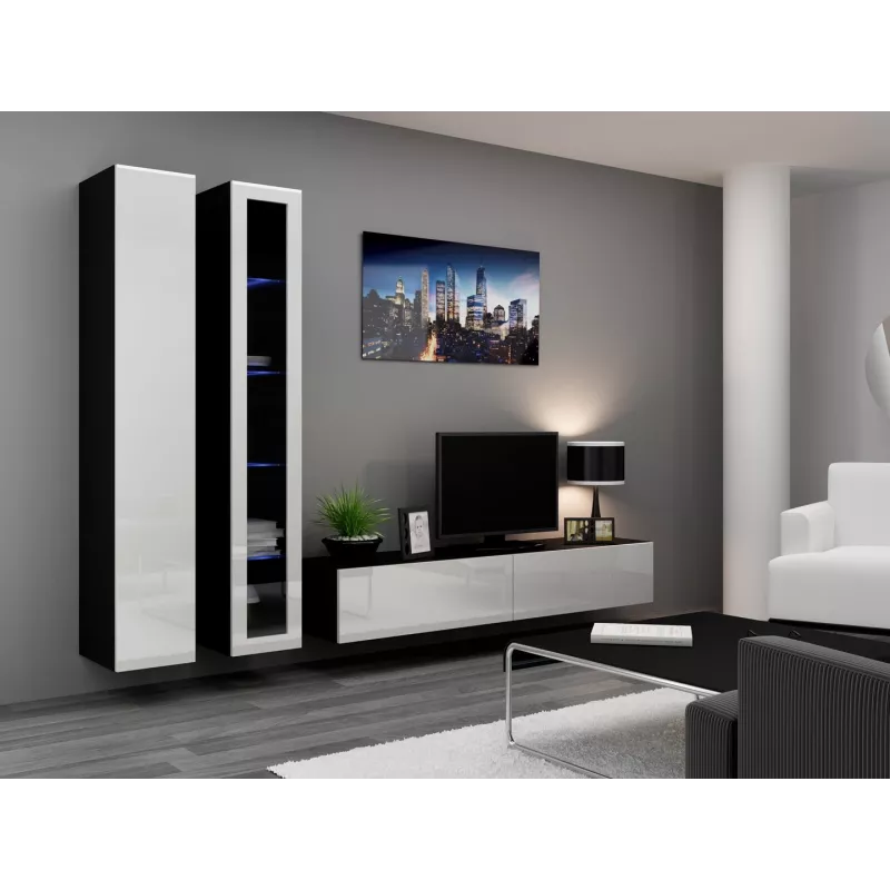 Cama Full cabinet VIGO '180' 180/40/30 white/black gloss