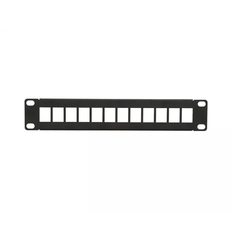 Patch panel Extralink 12-port UTP 10 inch metal housing, black