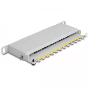 DeLOCK 10 inch Patch Panel 8 port Cat.6A 0.5U grey Metal