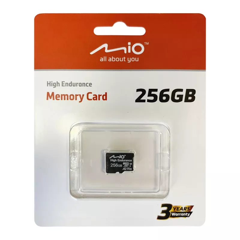 MicroSDXC memory card MIO High Endurance 256 GB UHS‑I for continuous recording and outdoor use