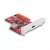 DeLOCK PCI Express x4 Card USB 10 Gbps Type-C Type-A Low Profile