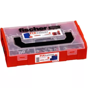 FixTainer - DUOPOWER & DUOSEAL + Screws, Wall Plug Light Grey/Red, 275-piece