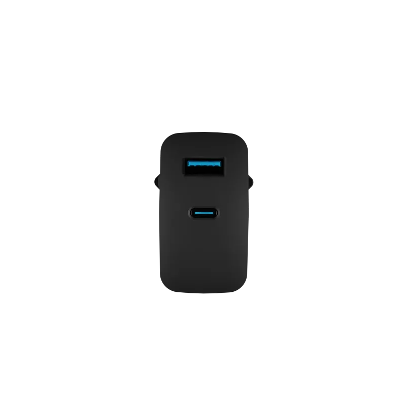 Wired Mobile Device Charger NATEC NUC-2145, 65W, USB-C PD 3.0 + QC 3.0, 1x USB-C, 1x USB-A, 110–240V, Black