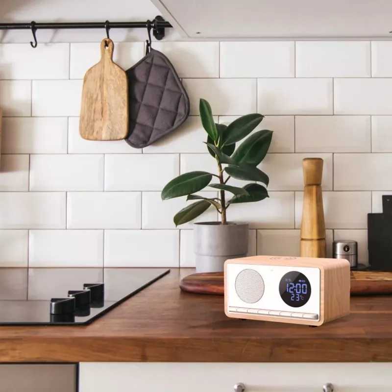MANTA RDI912W Rimini clock radio, Bluetooth and wireless charging, white