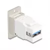 Keystone module DELOCK 67337 panel-mount USB Type-B to USB Type-A 5 Gbps, silver/white