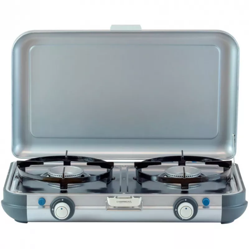 Portable grill stove Campingaz 2213311 — 2-zone, 5.4 kg, 490×350 mm, black/grey/silver
