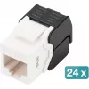 Digitus CAT 6 Keystone Jack unshielded 24 pieces Flat Black White RJ-45