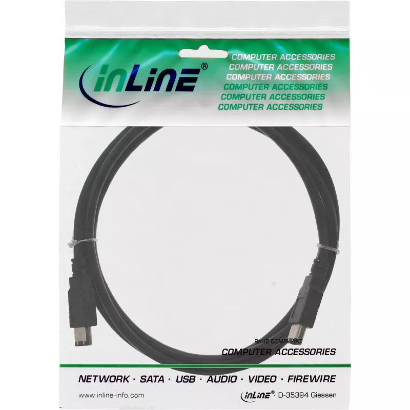 InLine FireWire 400 1394 Cable 6 Pin male / male 1m