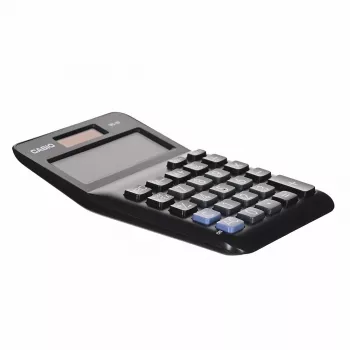 Desktop Basic Calculator CASIO MS-8F – 8-digit, battery/solar, 26 keys, currency & tax functions, profit calc, black