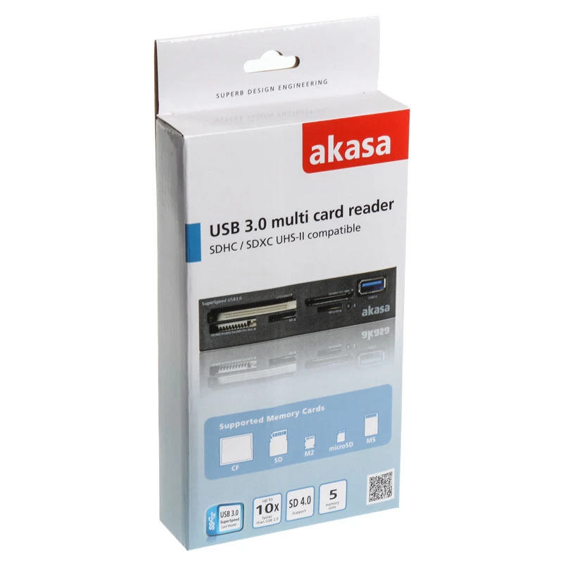 Akasa AK-ICR-27 card reader USB 3.2 Gen 1 (3.1 Gen 1) Internal Black, Grey