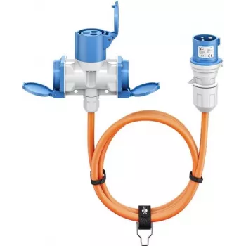 Goobay CEE Adapter Lead CEE-Plug to 1x CEE Coupling and 2x Grounded Plug Coupling 1 (76231)
