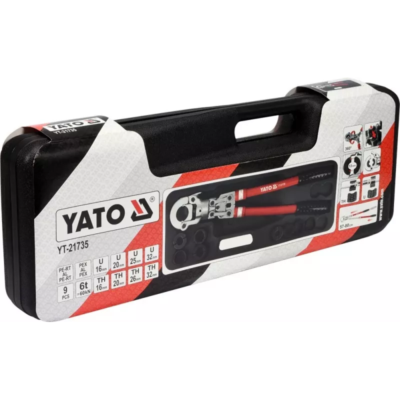 Yato PEX-AL-PEX Crimping Manual Crimping Tool With 8 Bones Set