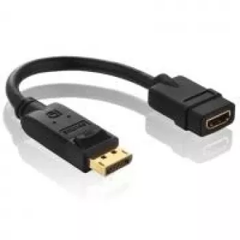 Purelink PureInstall PI155 - Video- / Audio-Adapter - DisplayPort / HDMI - 28 AWG - DisplayPort (M) - HDMI, 19-pin (W) - 10cm - Shielded - Black (PI155)