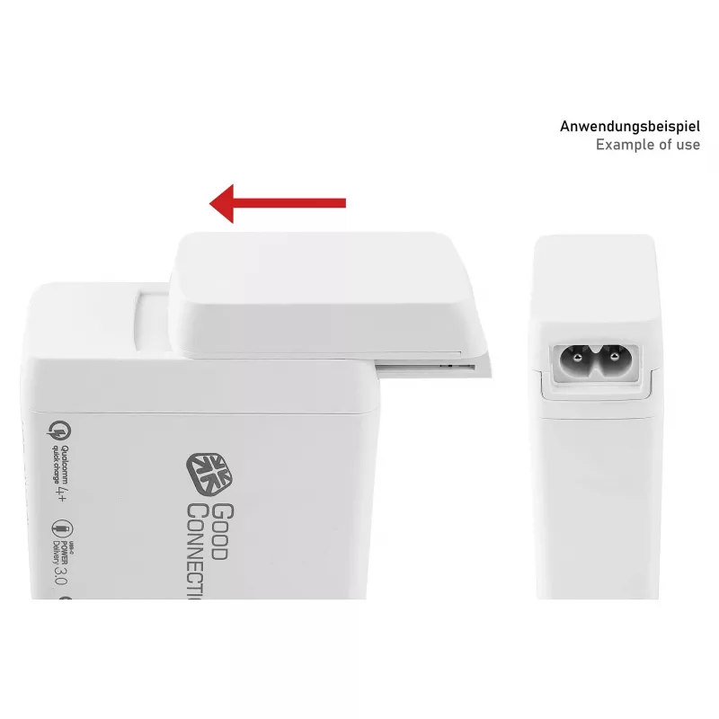 Netzkabeladapter für Good Connections Ladegeräte (PCA-WxxxW), weiß (PCA-W008W)