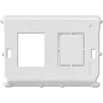 JUNG 54-2WE Wall Plate for Modular Jacks, White, Screwless Design