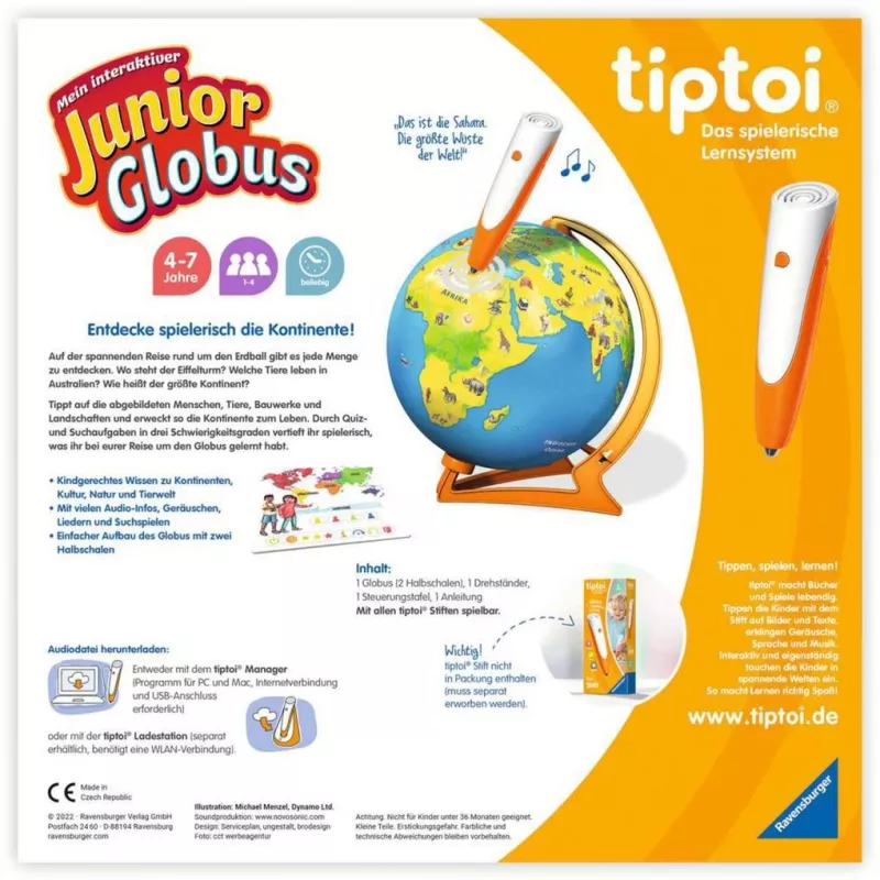 Educational Toy Ravensburger tiptoi Mein interaktiver Junior Globus