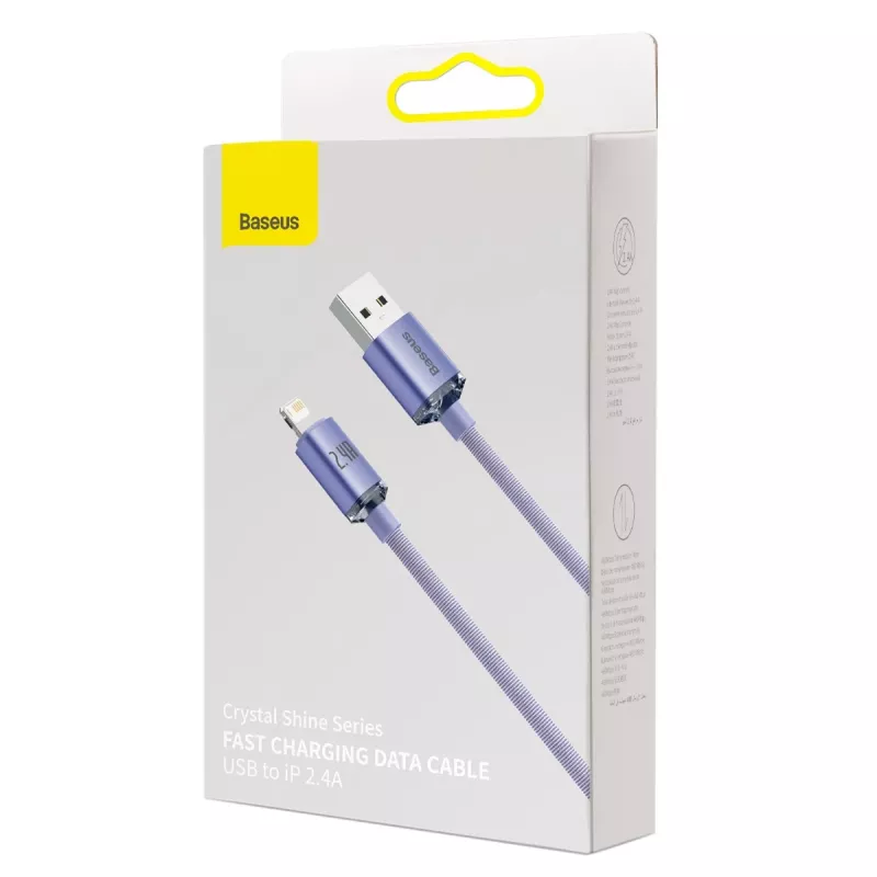Baseus Crystal Shine cable USB to Lightning, 2.4A, 2m (purple)